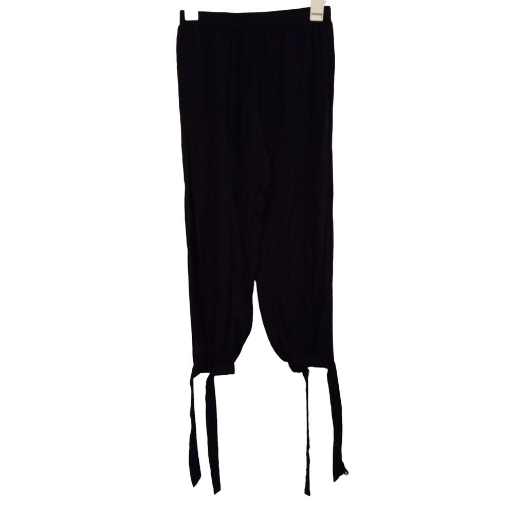 Shein black tie bottom‎ ankle causal pants